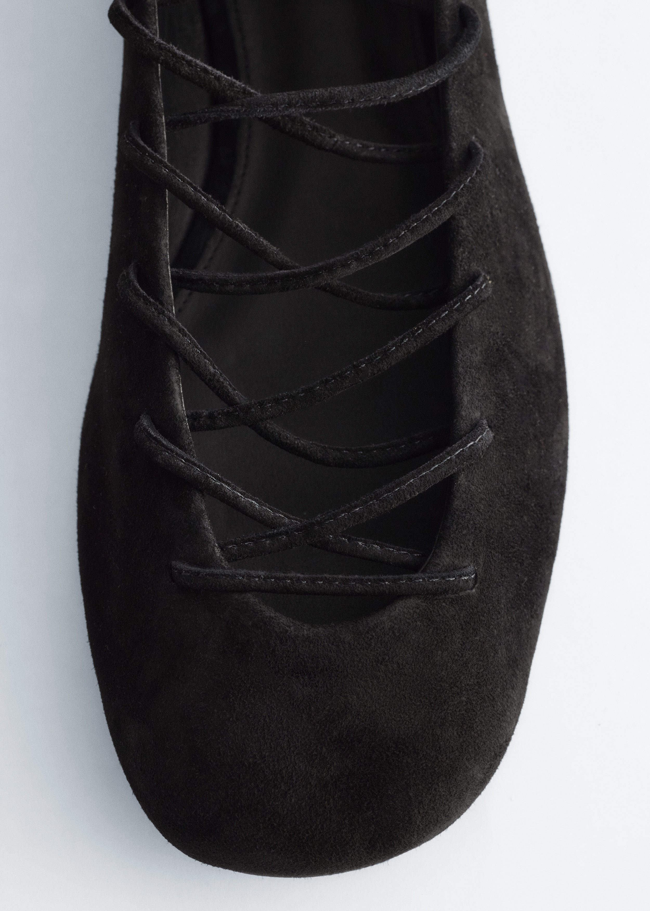 & Other Stories LACE-UP LEATHER BALLERINAS