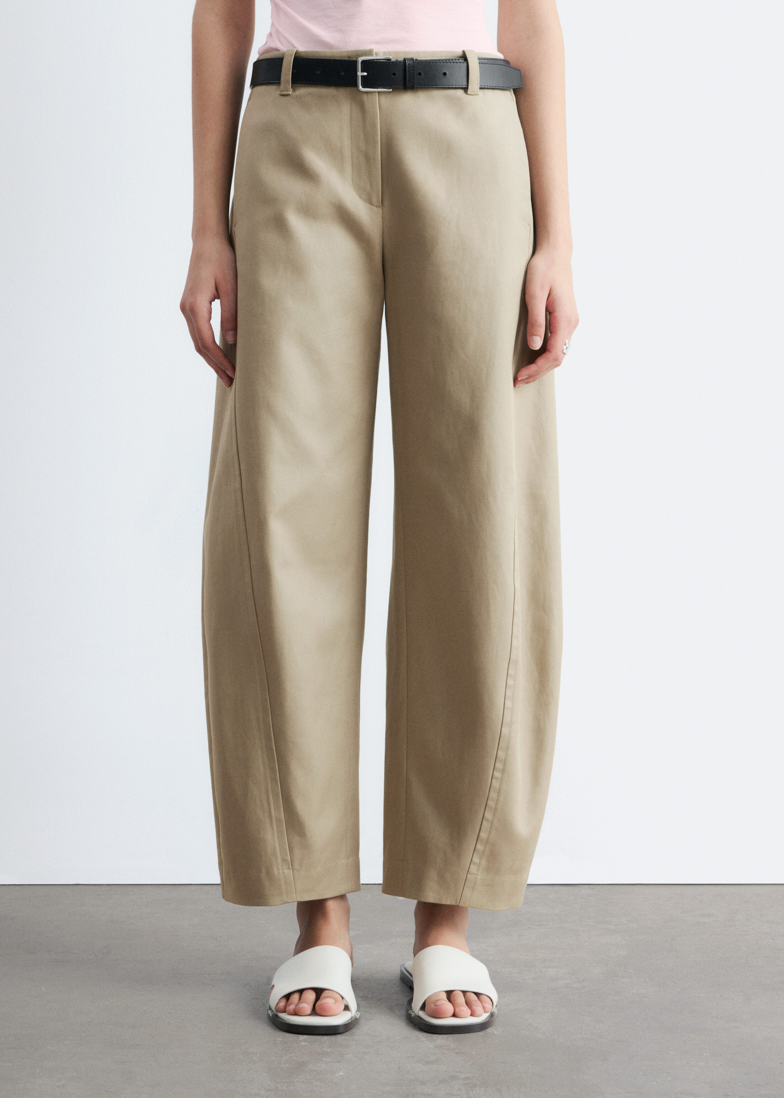& Other Stories BARREL-LEG COTTON TWILL TROUSERS