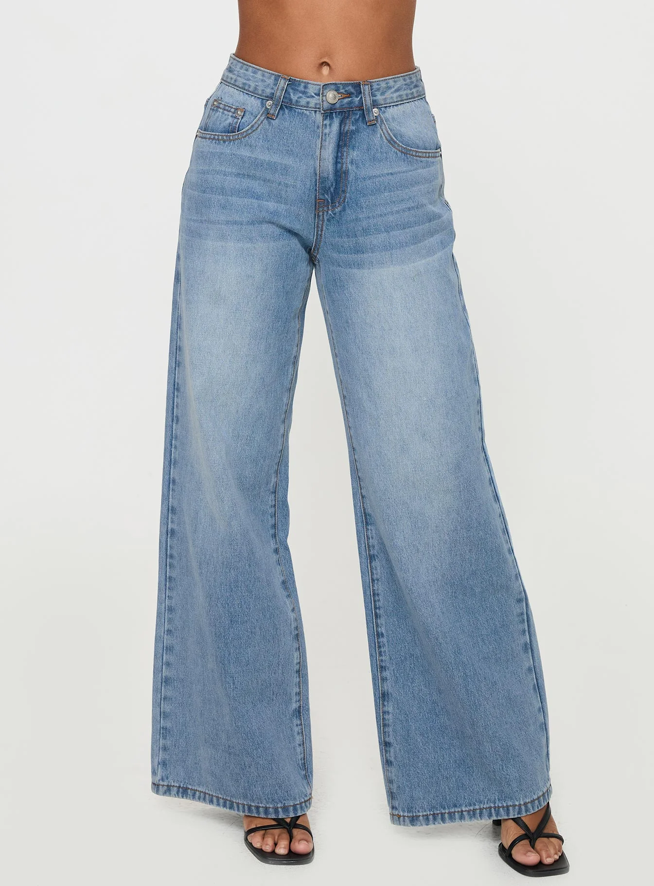 Colemane Mid Rise Flared Jeans Angel Blue