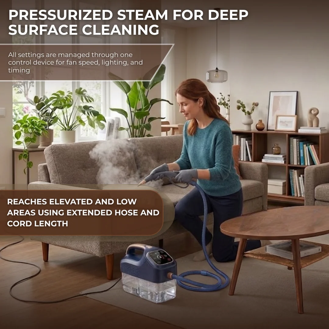Handheld Steam Cleaner with 1600ML Tank for Multi-Surface Use