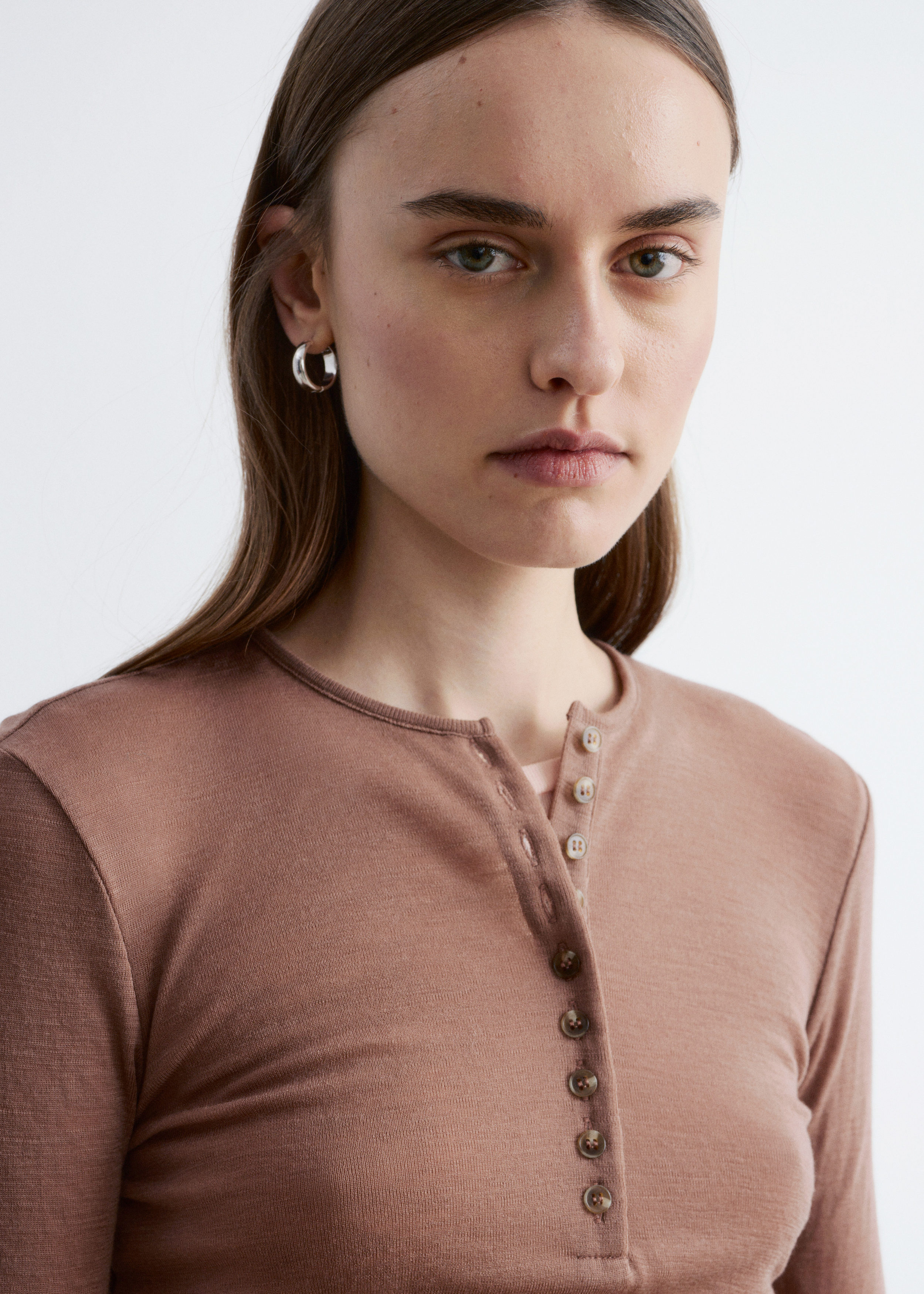 & Other Stories HALF-PLACKET WOOL TOP