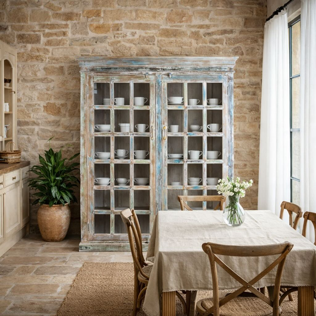 Amara - Vitrinekast van Gerecycled Hout Vintage