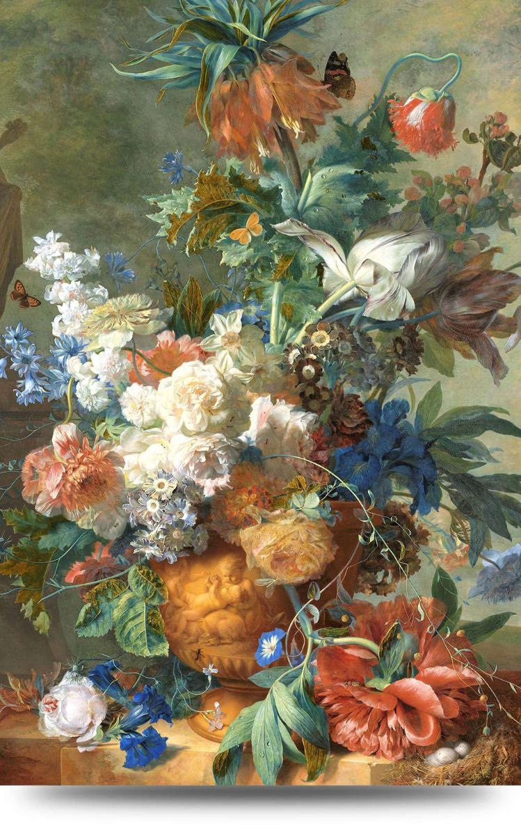 Bloemstillevens Rijksmuseum - Canvas schilderijen 11 - 60 x 90 cm