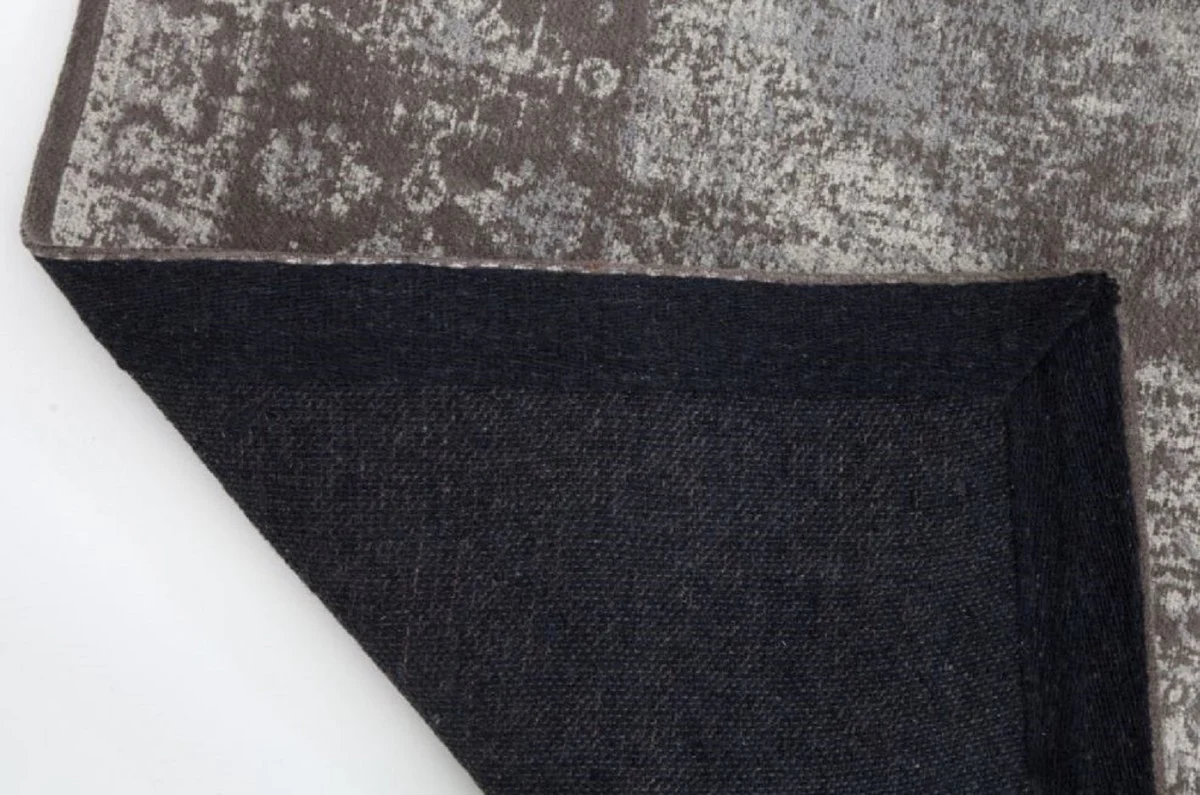 Vintage living room rug light gray 160 x 240 cm - Rectangular cotton rug - Living room decoration accessories