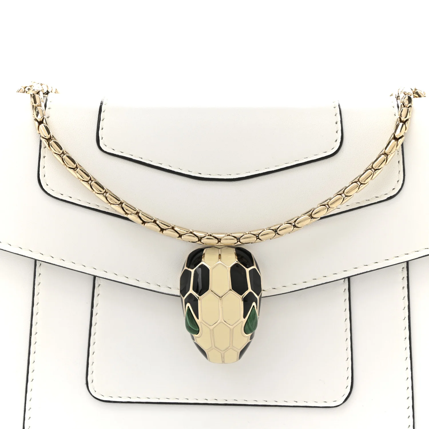 Calfskin Small Serpenti Forever Crossbody Bag White Agate - Top Club