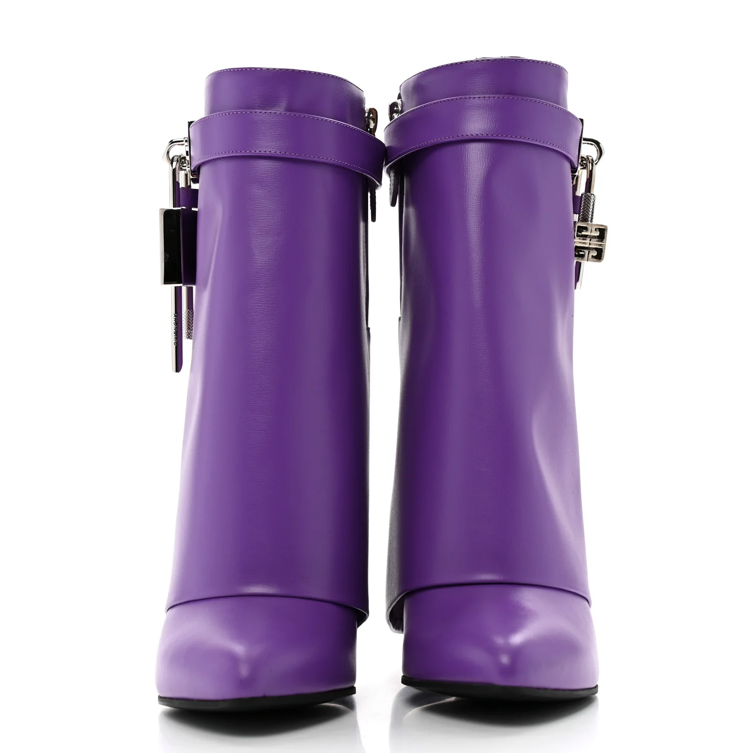 Calfskin Shark Lock Ankle Boots 38 Ultraviolet - Top Club
