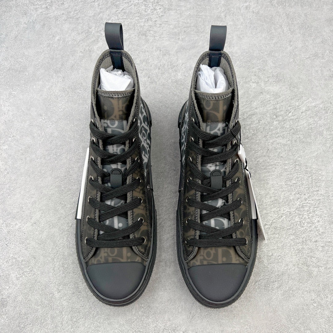 Dior 迪奥 B23 满印logo 高筒 休闲鞋 帆布鞋 运动鞋 板鞋 男鞋 女鞋 黑色 3SH118YJP_H960 - Sneaker Replica Workshop