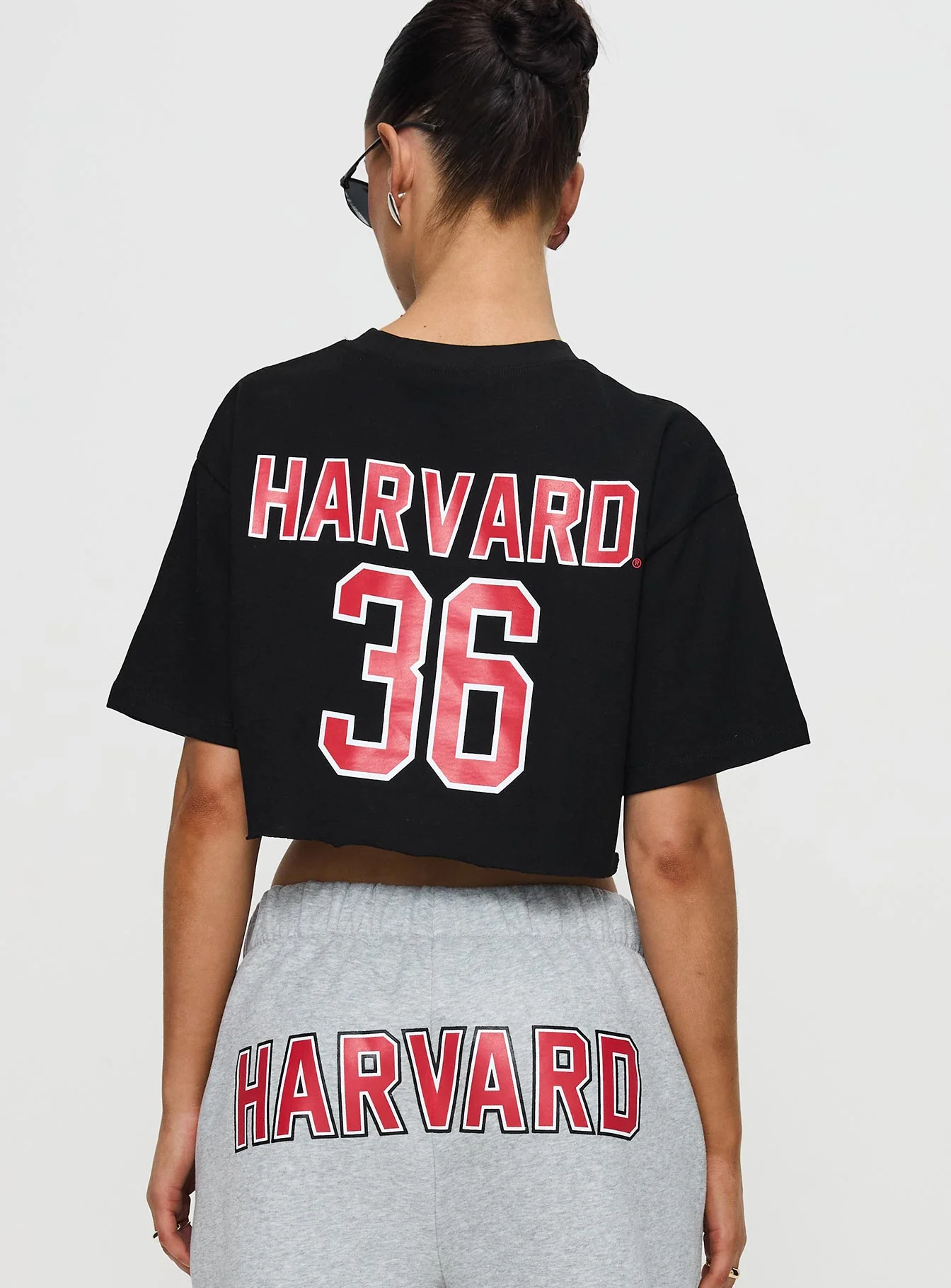 Harvard Graphic Track Top Black