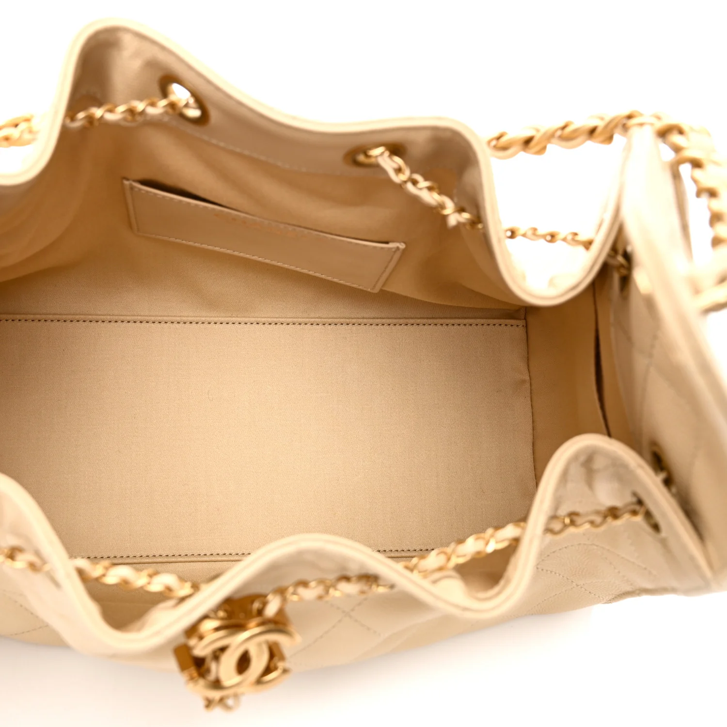 Caviar Quilted Small Chanel 25 Handbag Light Beige - Top Club