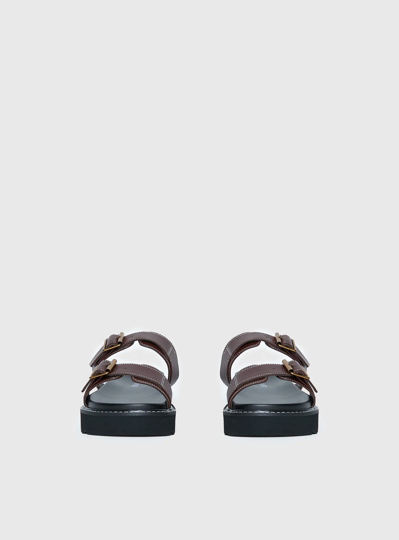 Ma Belle Sandals Contrast Stitch Chocolate