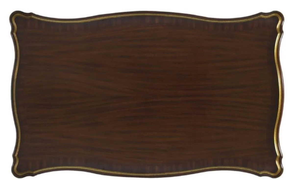Luxury Baroque coffee table dark brown / gold 117 x 72 x H. 42 cm - Baroque living room furniture