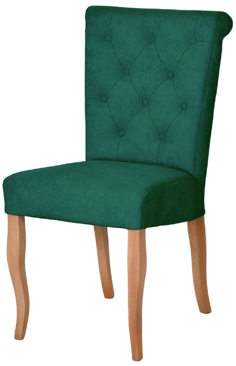 Chesterfield Neo Baroque Dining Room Chair Set of 4 Dark Green / Natural Colors - Kitchen Chairs Set - Dining Room Furniture - Chesterfield Furniture - Neo Baroque Furniture