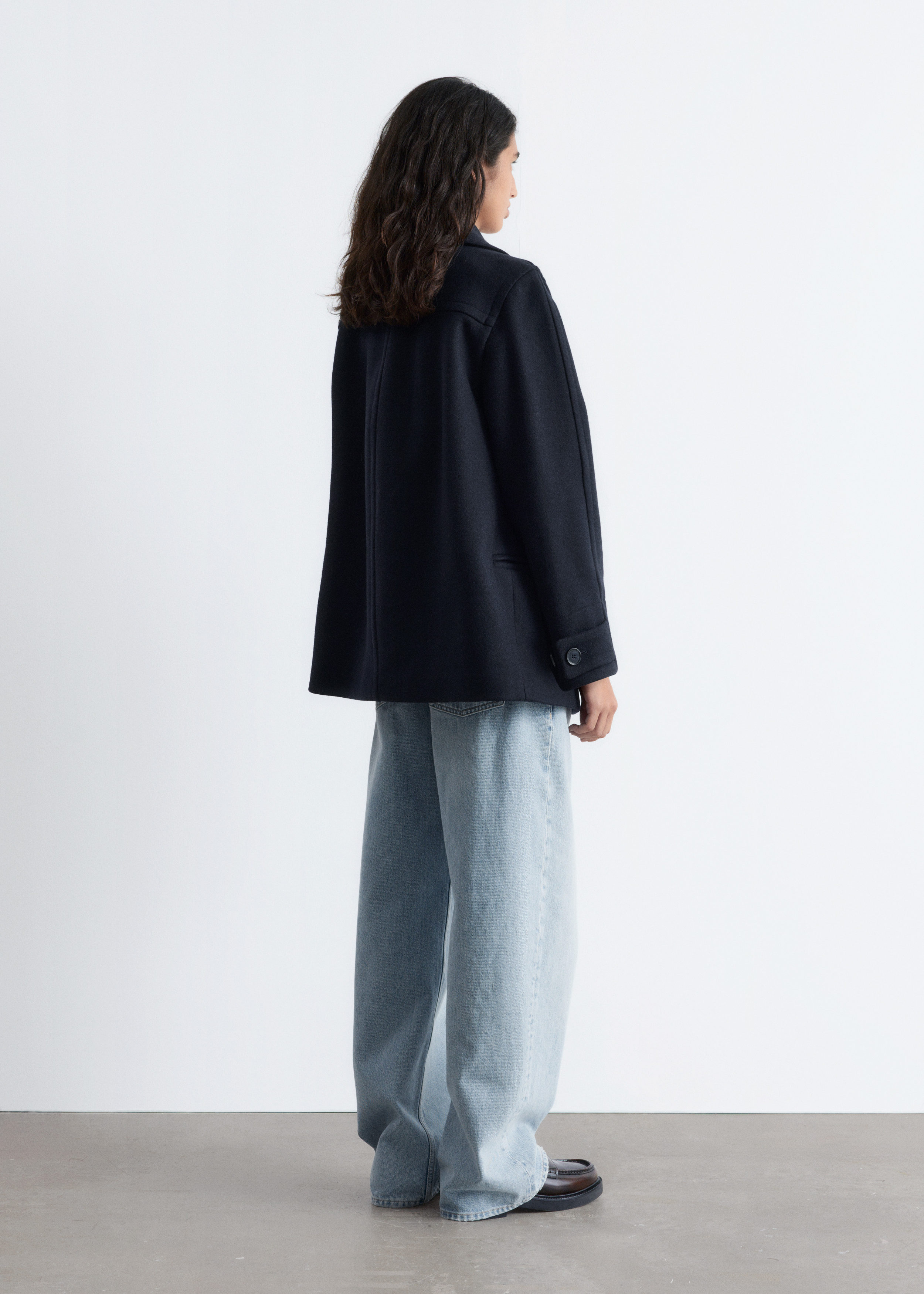 & Other Stories TAILORED WOOL PEA COAT