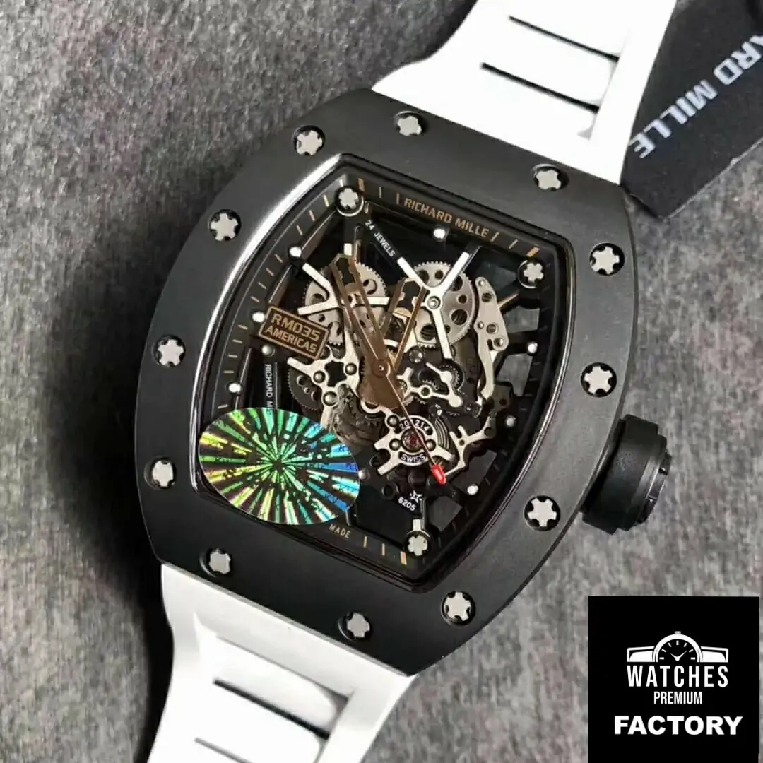Richard Mille RM035 Americas KV Factory White Rubber Strap