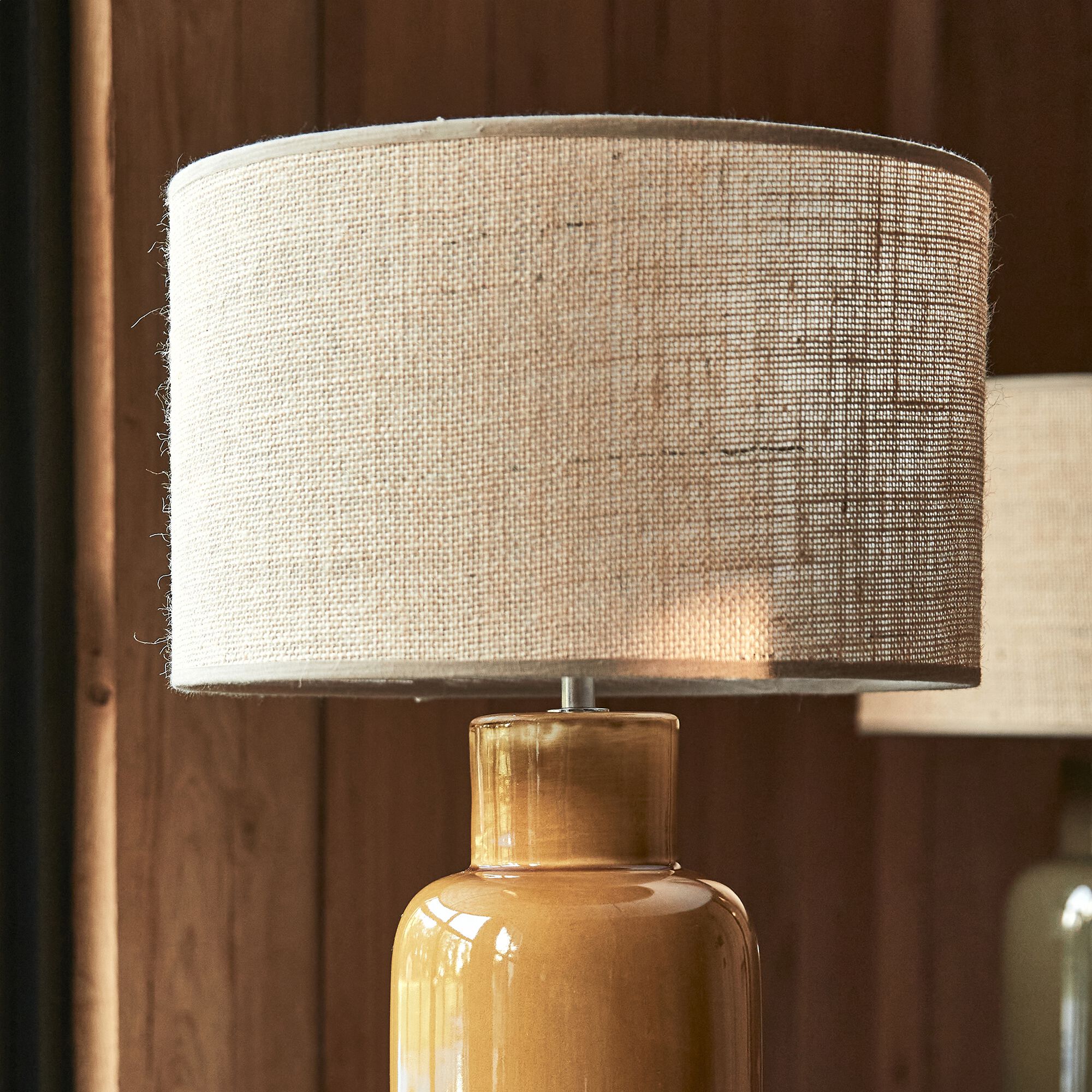 LOUISE - Abat-jour cylindrique en cotonette D28cm - beige