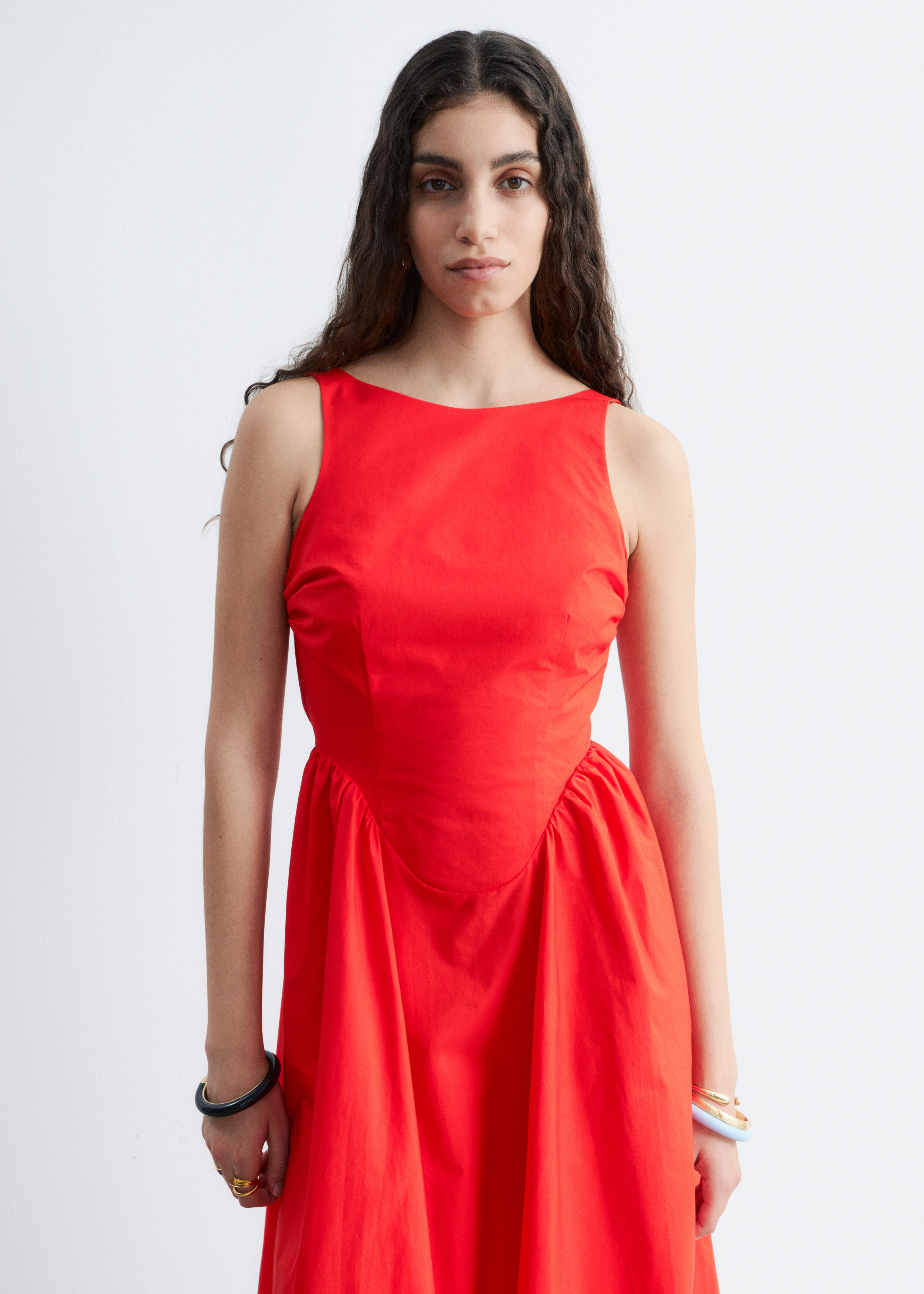 & Other Stories TIE-BACK MIDI DRESS