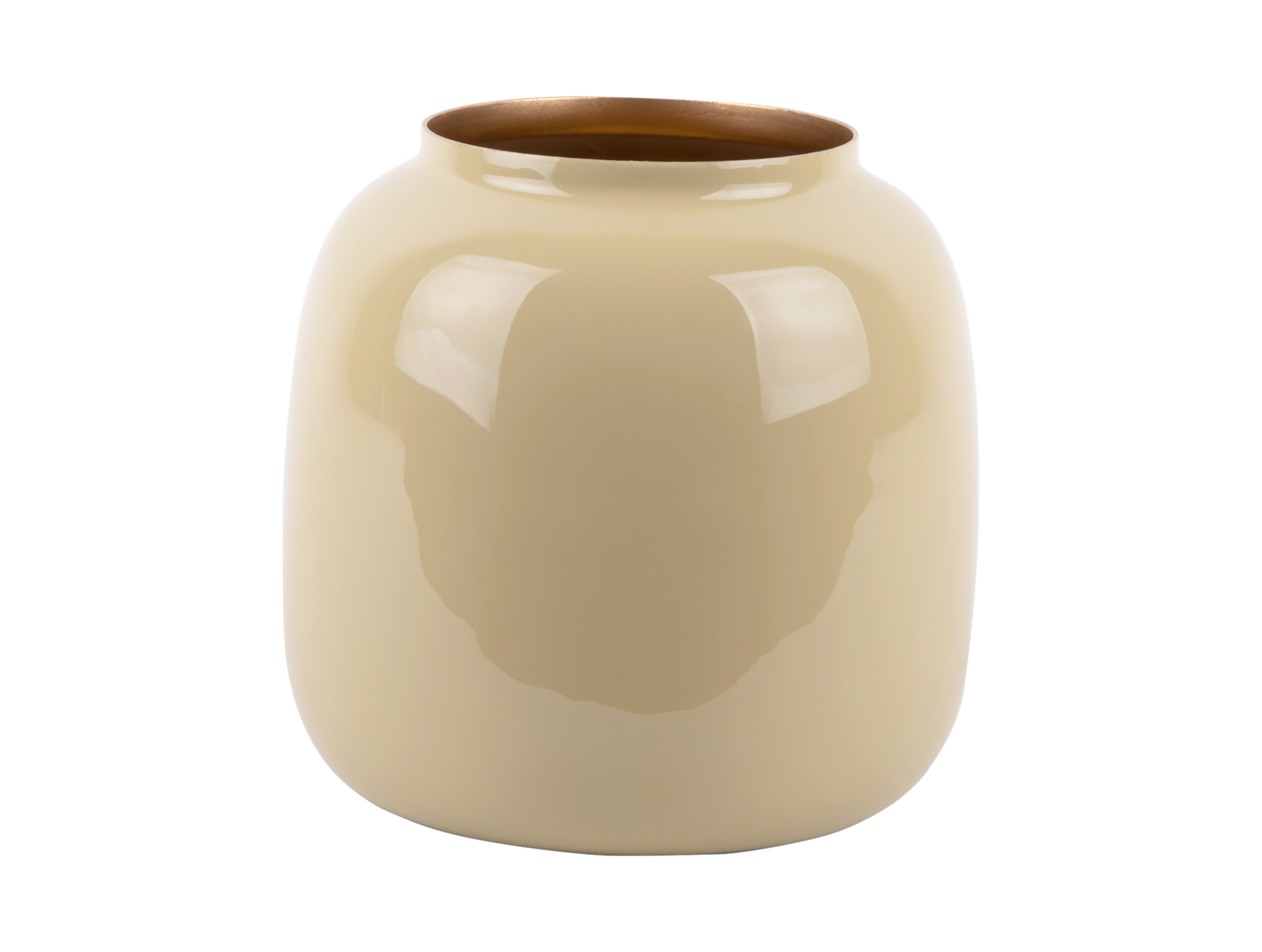 Vase Ivy medium iron enamel latte brown