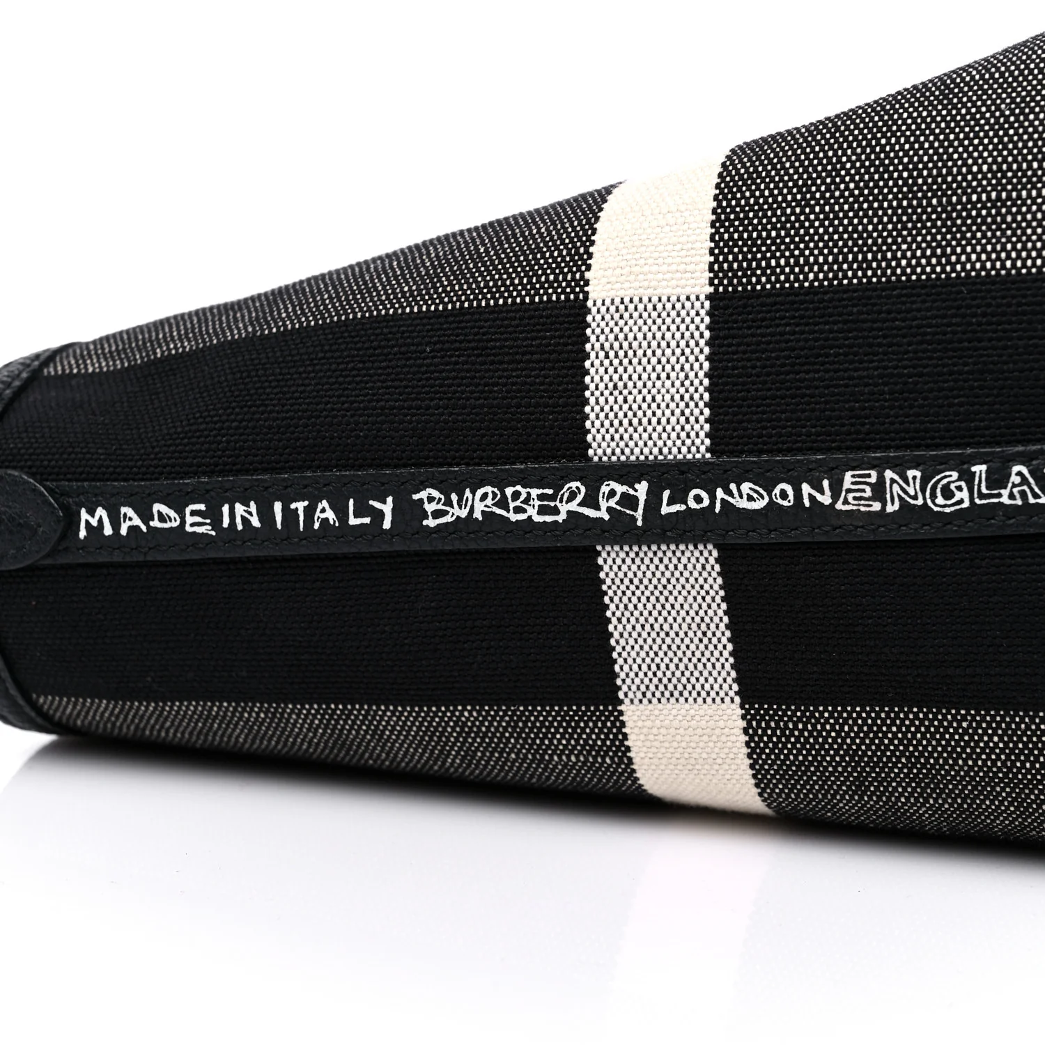 Coated Canvas Mega Check Medium Doodle Tote Black White - Top Club