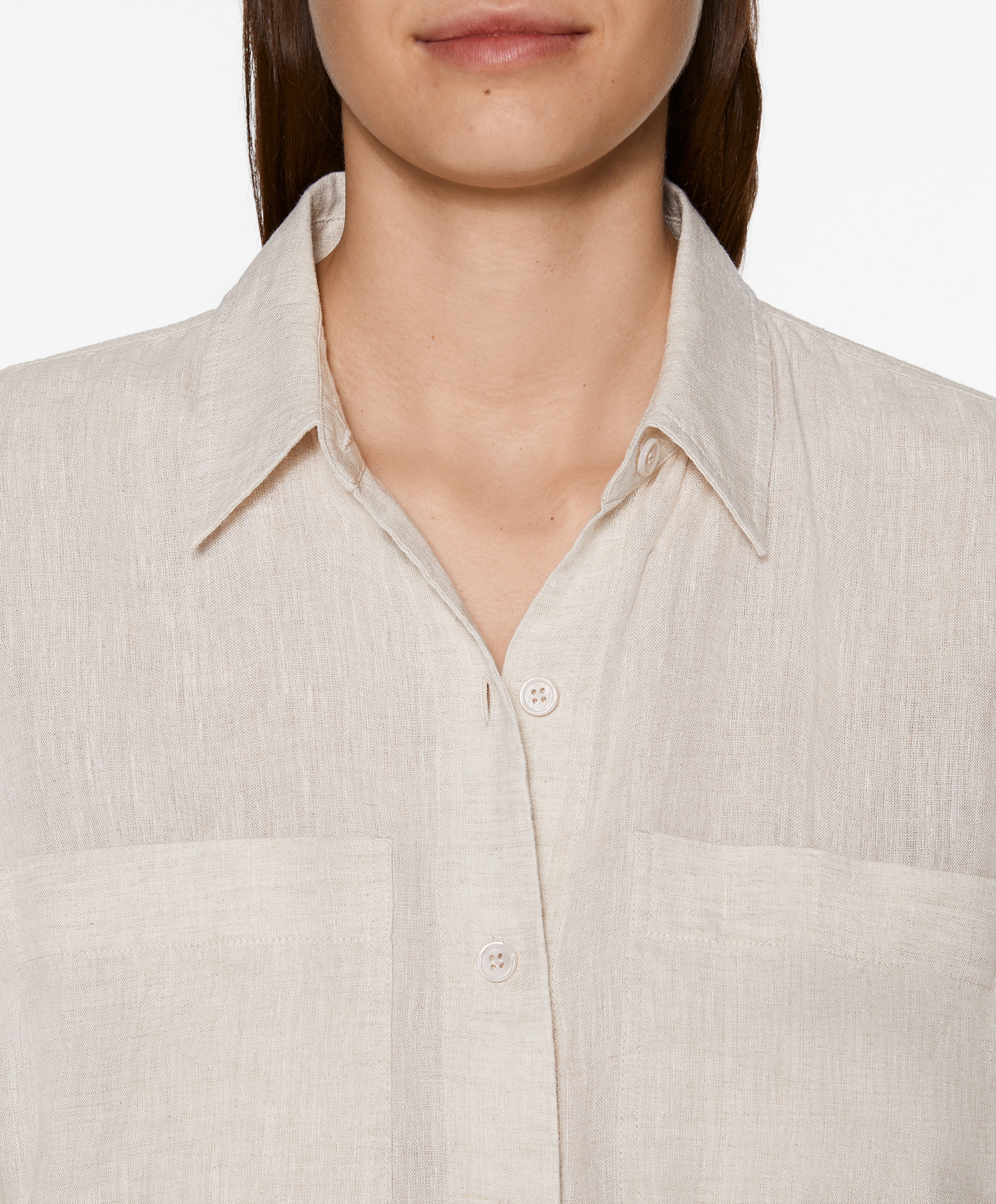 OYSHO Short 100% linen jumpsuit with pockets