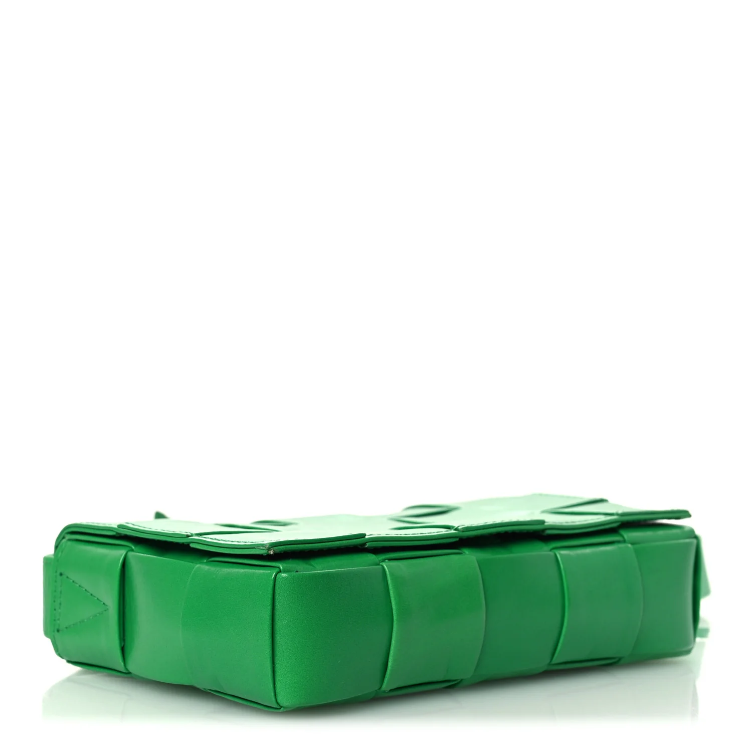 Paper Calfskin Maxi Intrecciato Small Cassette Crossbody Bag Grass - Top Club