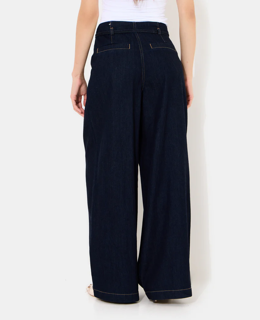 Pimkie Jean extra wide taille haute avec ceinture