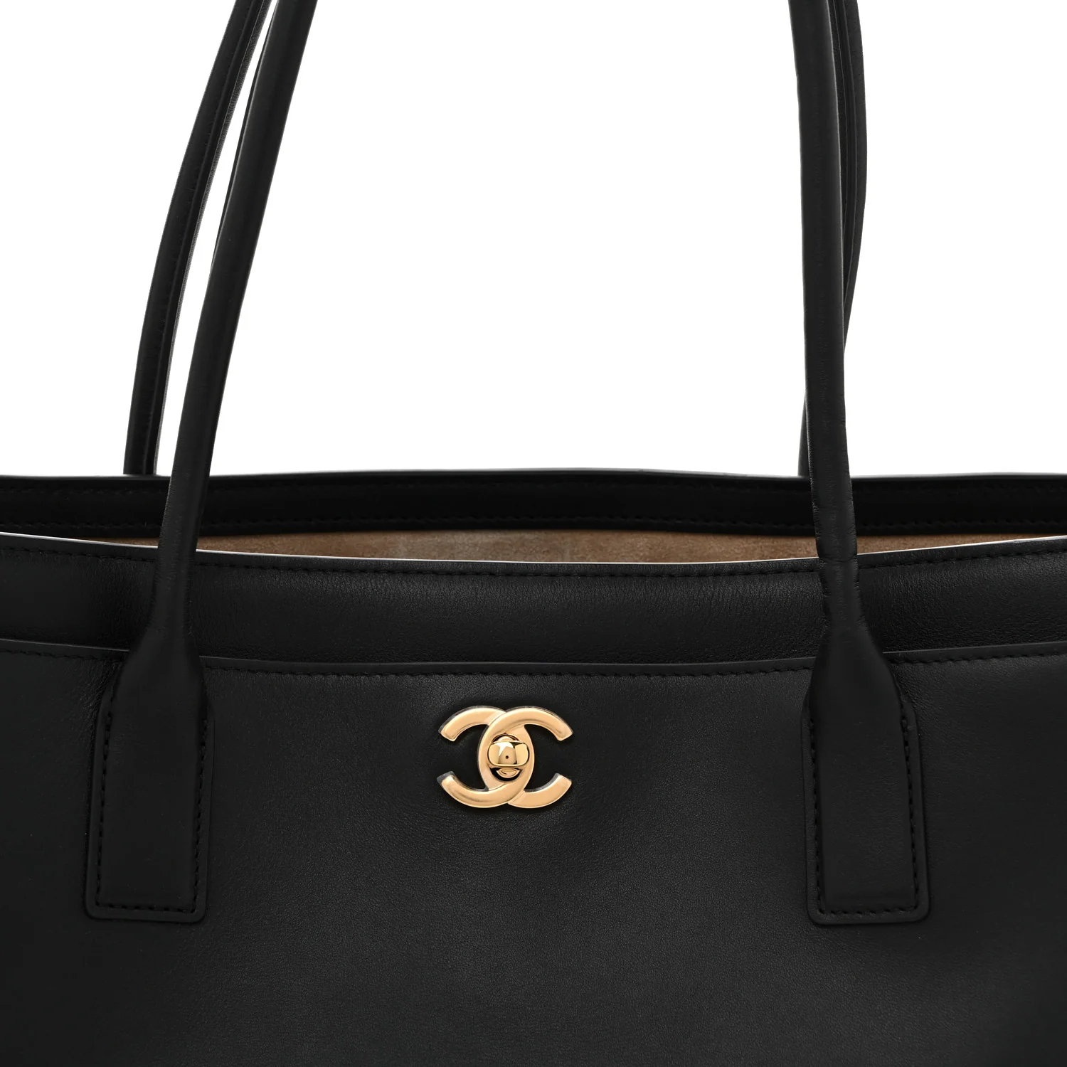 Calfskin Archetype Small Shopping Tote Black - Top Club