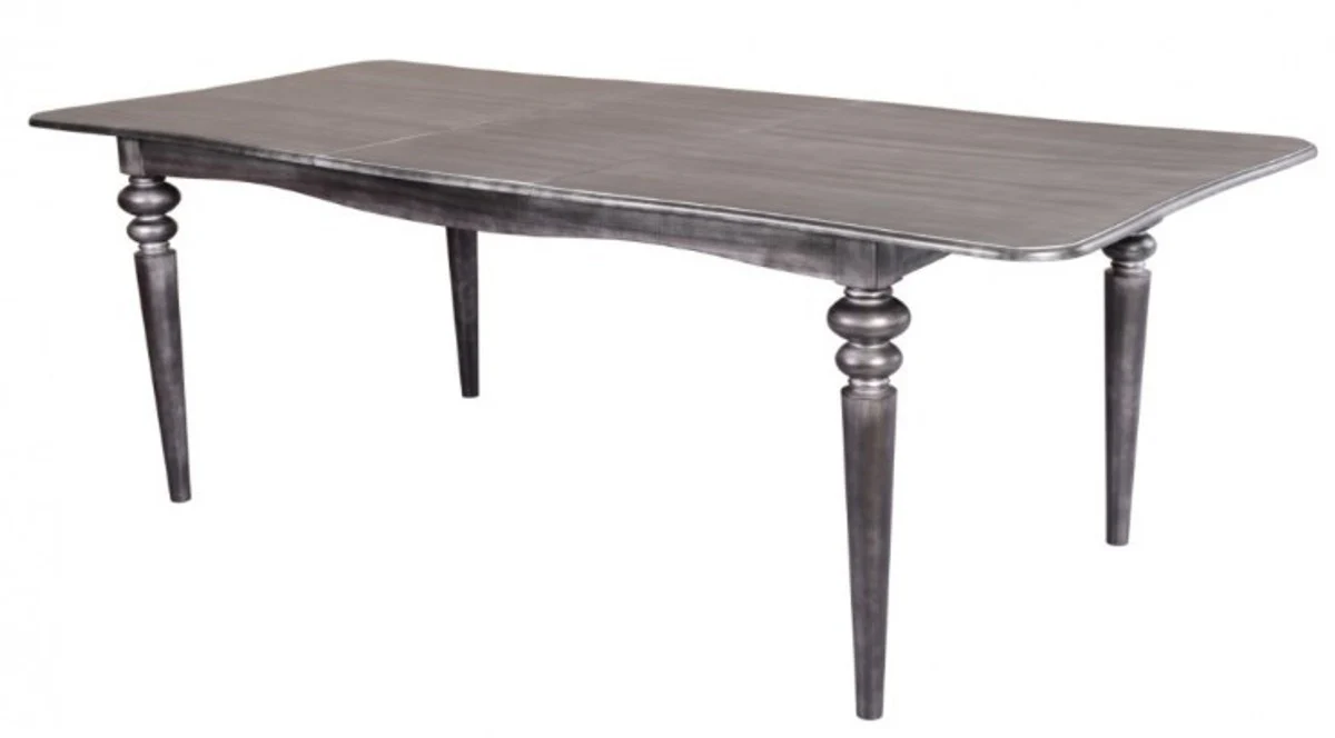Baroque dining table silver anthracite extendable 180 - 230 cm - table