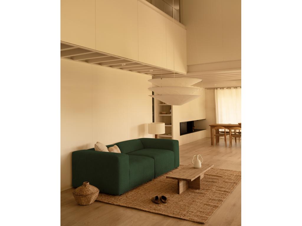 Sofá de 4 plazas de 2 módulos de bouclé color verde 240x70x110cm - BERTA - Tucasago