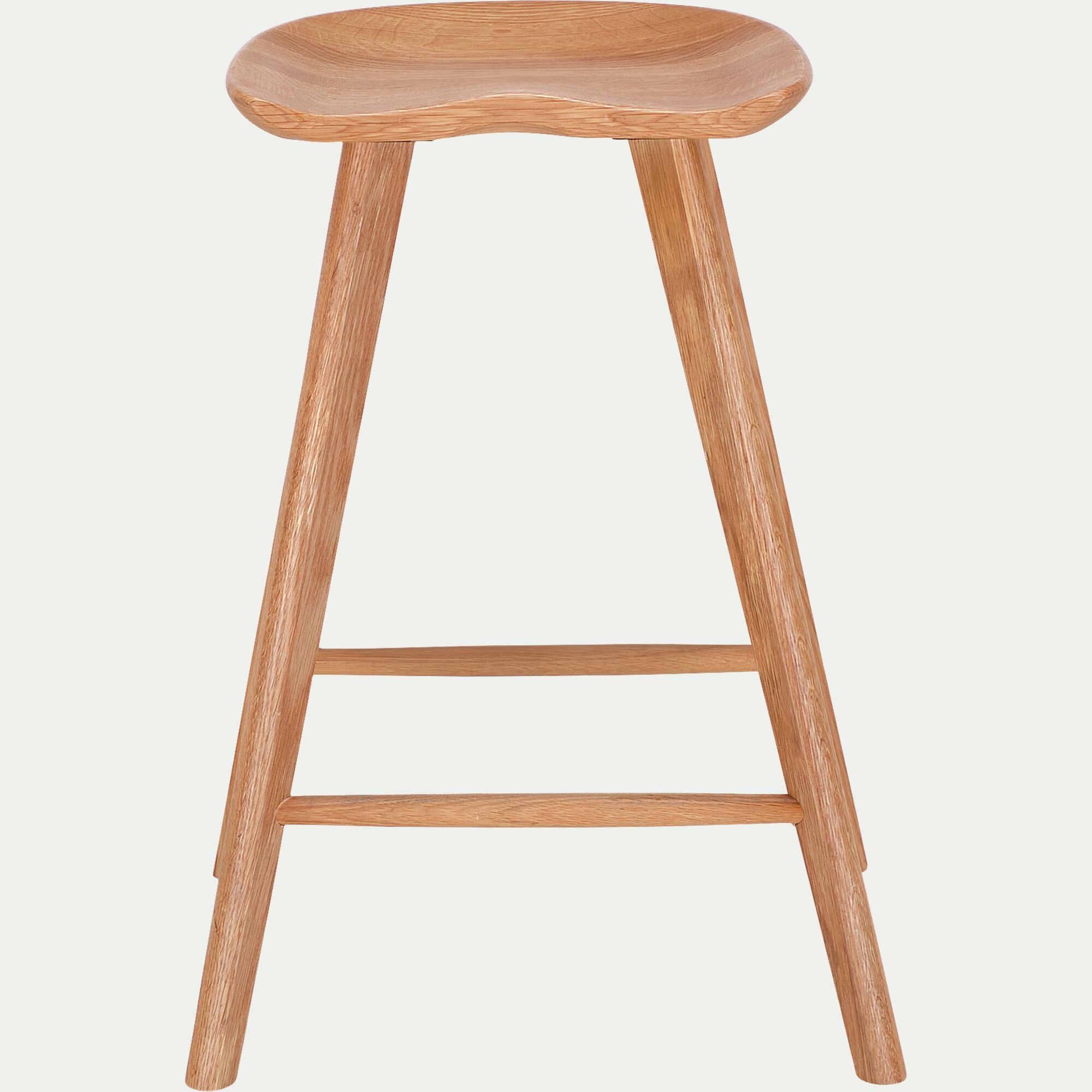 KOA - Tabouret haut en chêne massif H66cm -bois clair