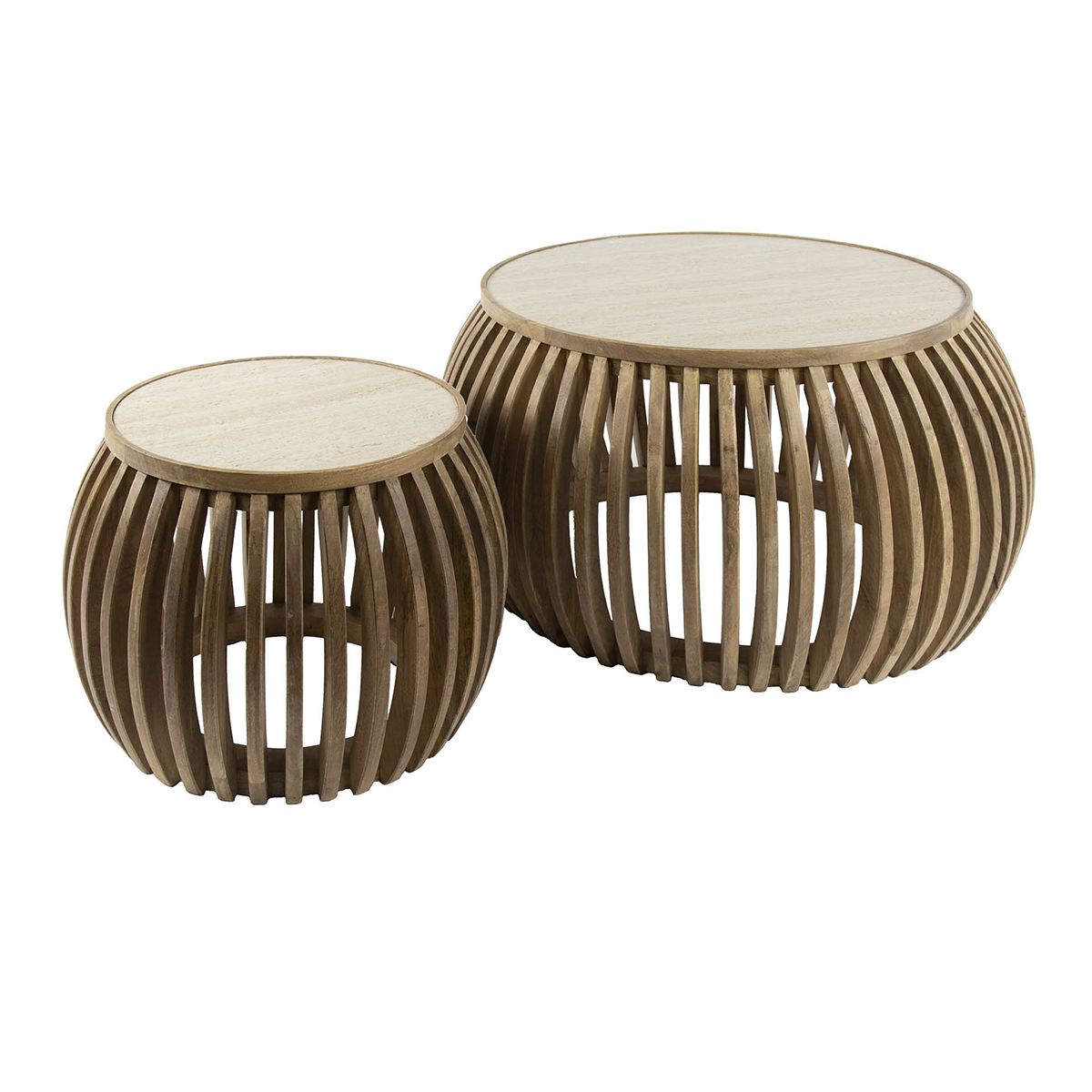 Salontafel Limestone set van 2
