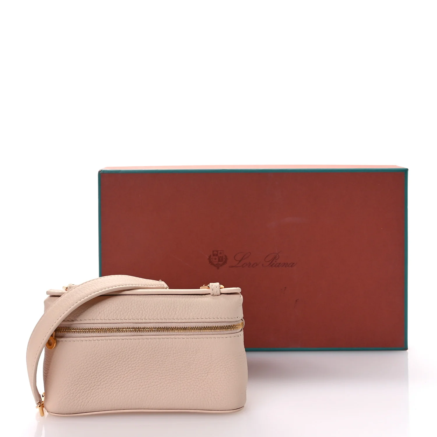 Grained Calfskin Extra Pocket Mini Pouch Creamed Honey - Top Club