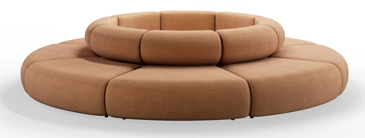 Luxury sofa brown Ø 340 x H. 72 cm - Round modular sofa - Luxury furniture