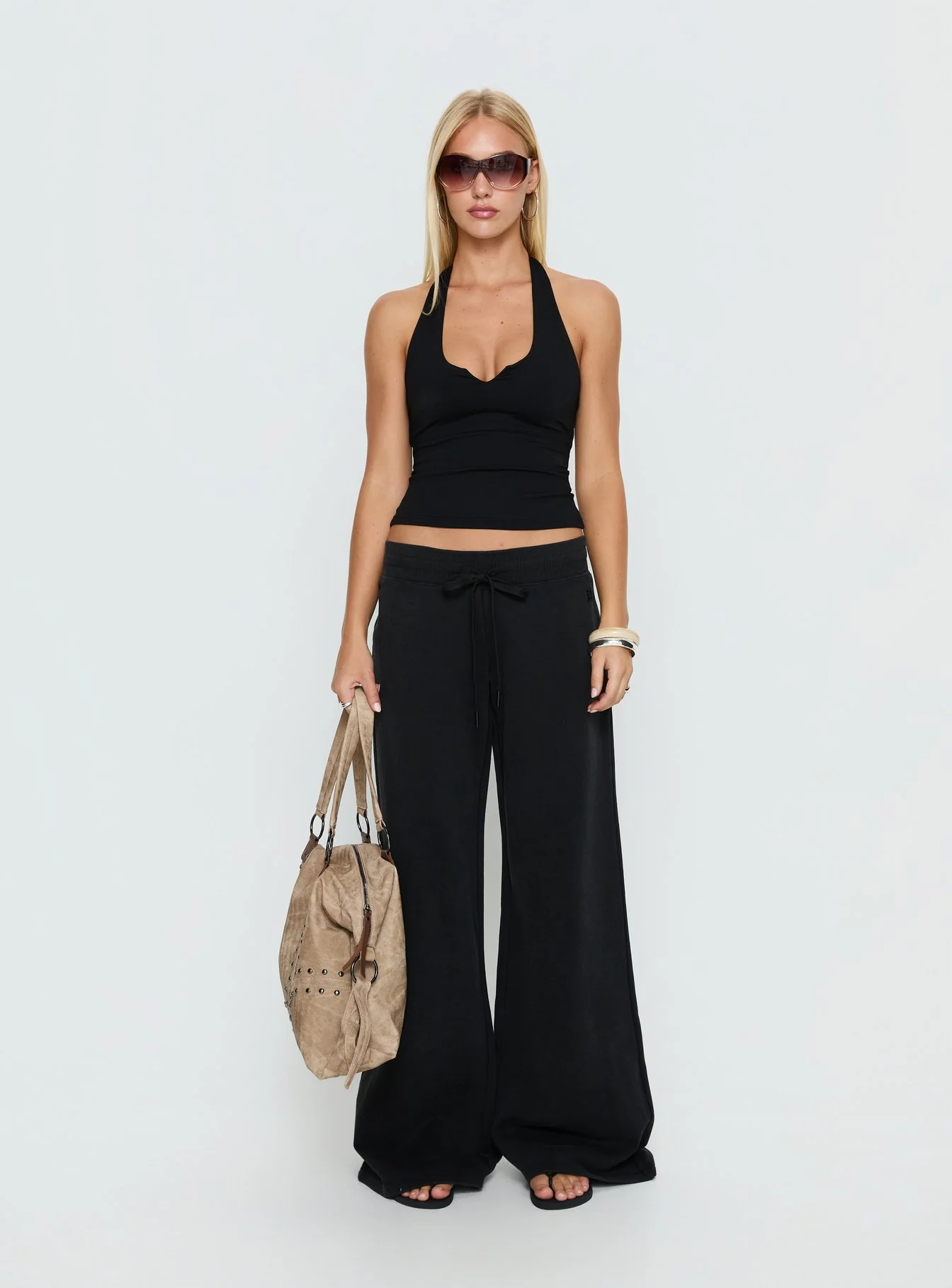 Dodie Wide Leg Pants Washed Black