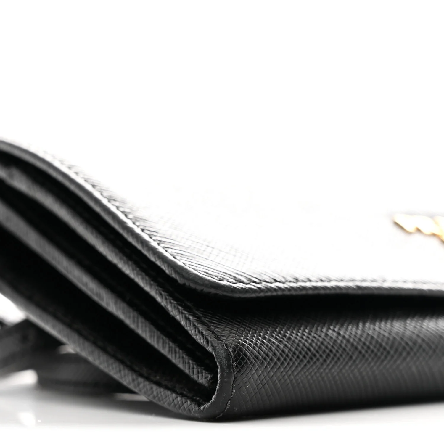 Saffiano Metal Flap Wallet With Strap Black - Top Club
