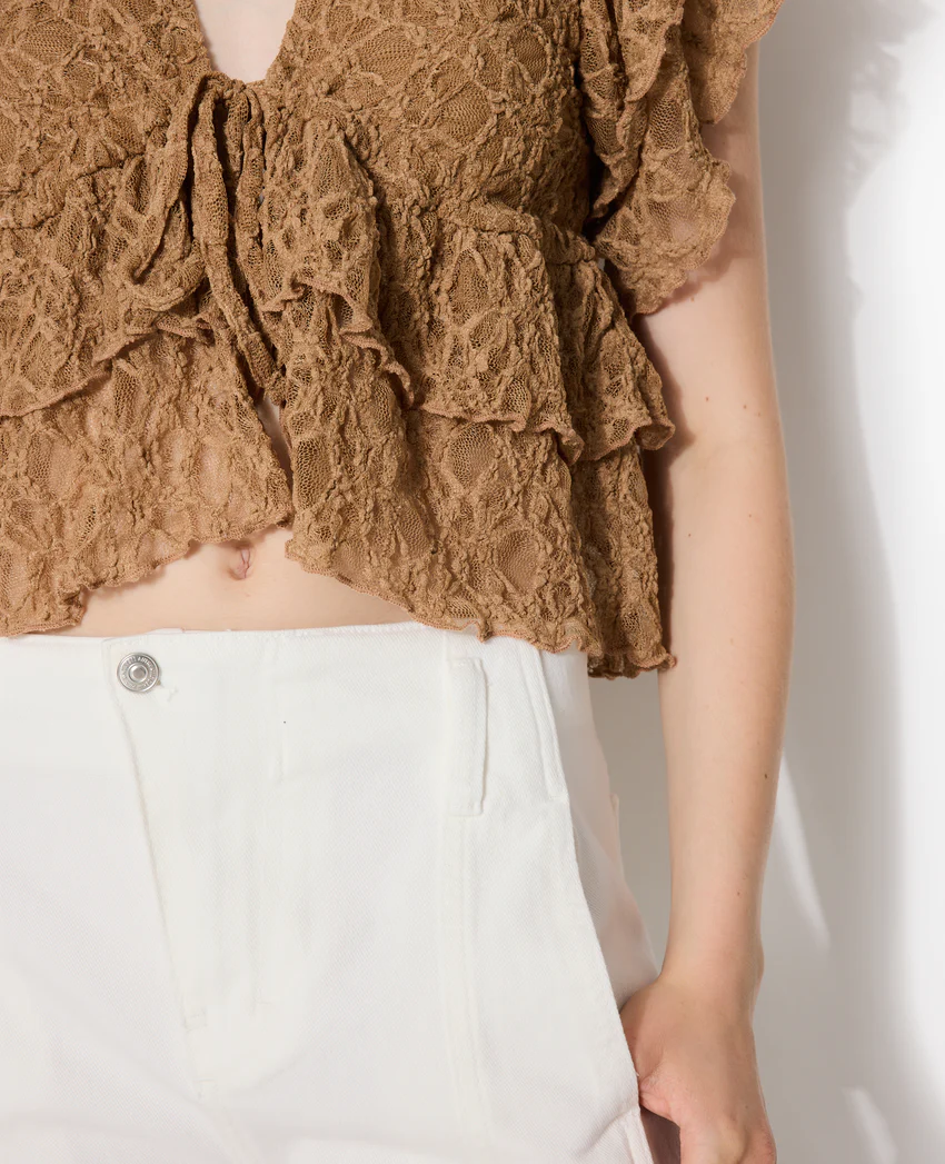 Pimkie Top en dentelle avec nouettes et volants