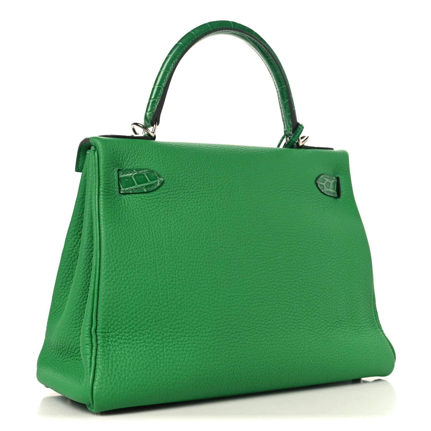 Togo Shiny Niloticus Crocodile Kelly Retourne Touch 28 Bambou - Top Club