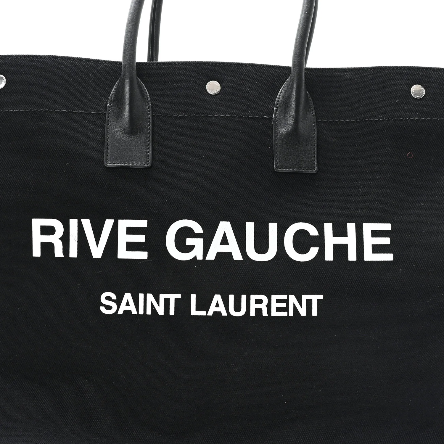 Linen Calfskin Rive Gauche Tote Black - Top Club