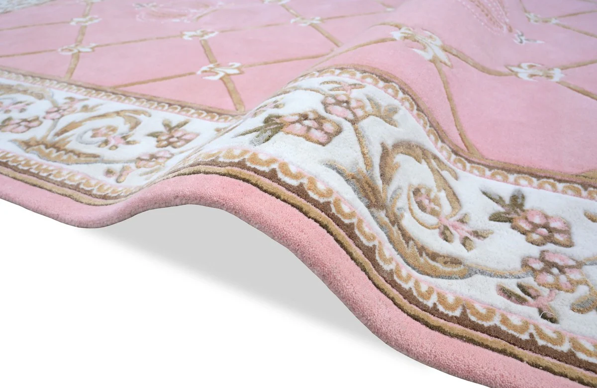 Pompöös by Luxury Baroque Carpet Crown by Harald Glööckler Pink / White / Brown - Various Sizes