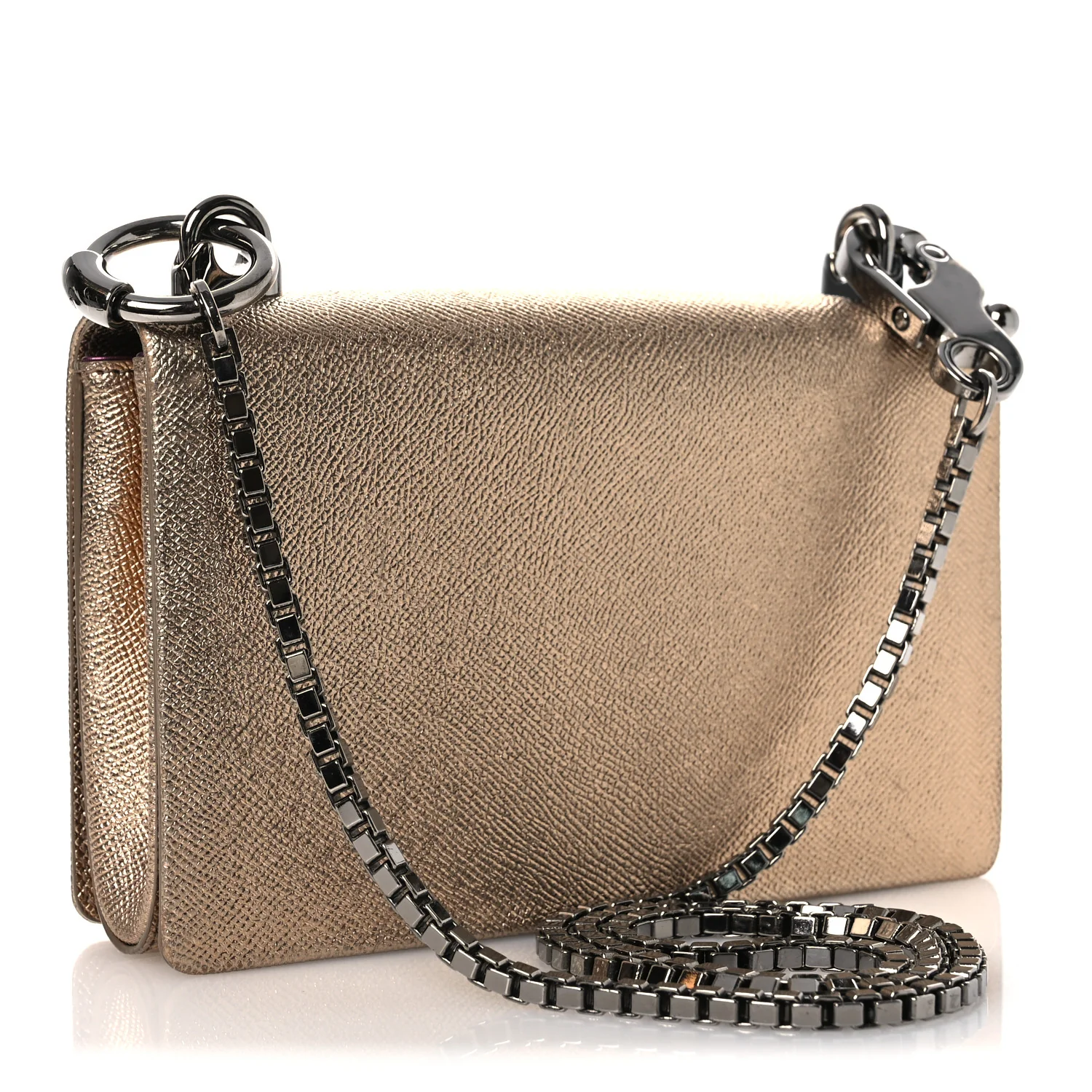 Metallic Calfskin DG Girls Millennials Crossbody Bag Gold - Top Club