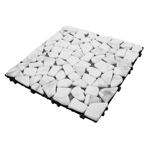 SUNWINGS 4PCS Natural Stone Interlocking Deck Tiles 12