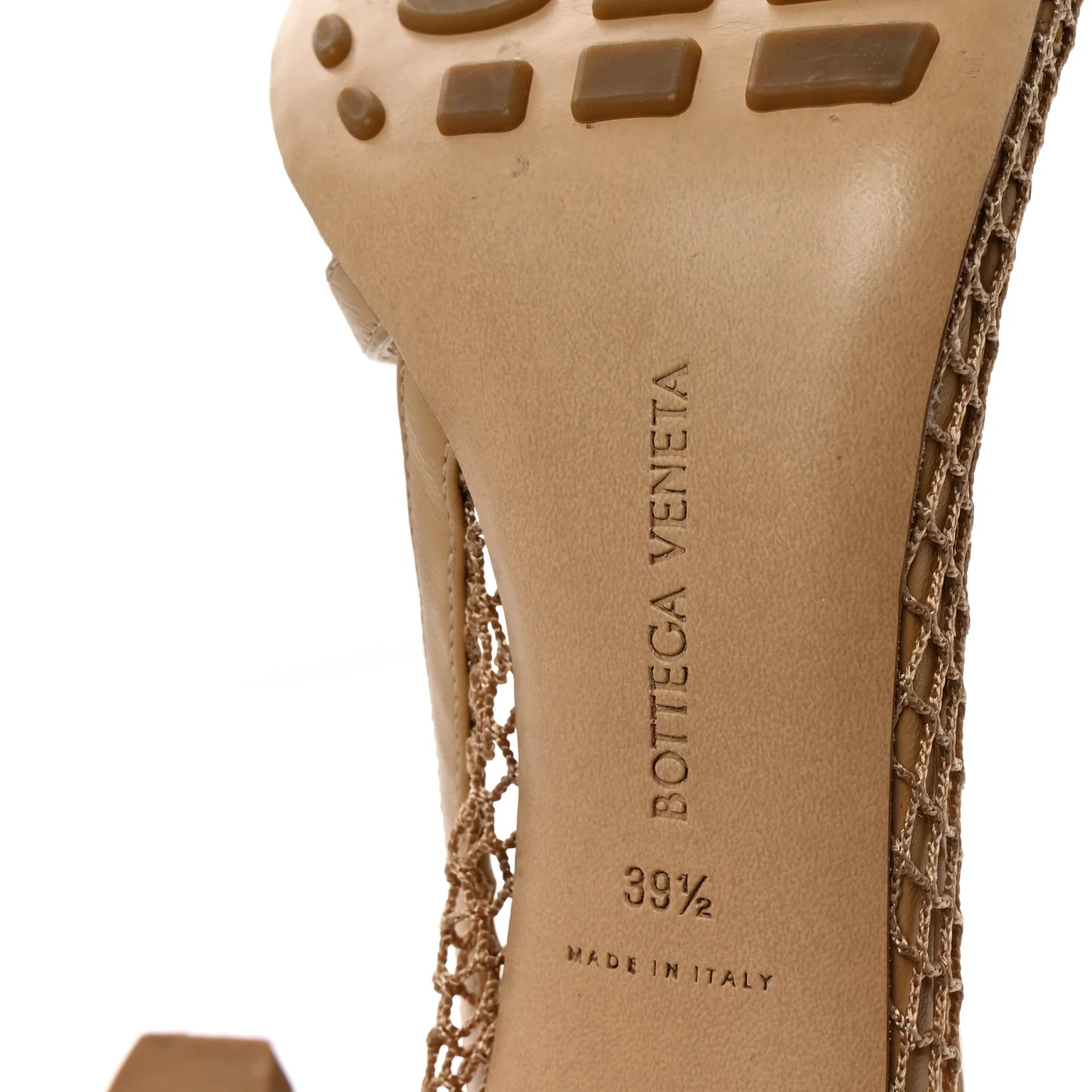 Mesh Nappa Chunky Chain Sandals 39.5 Beige Pony - Top Club