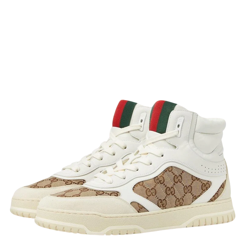 Gucci Unisex High-Top Sneakers With GG Monogram And Web Stripes - Sneaker Replica Workshop