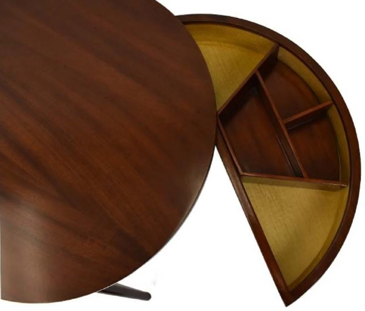 Luxury side table dark brown Ø 54 x H. 54 cm - round mahogany table with 2 drawers - luxury quality