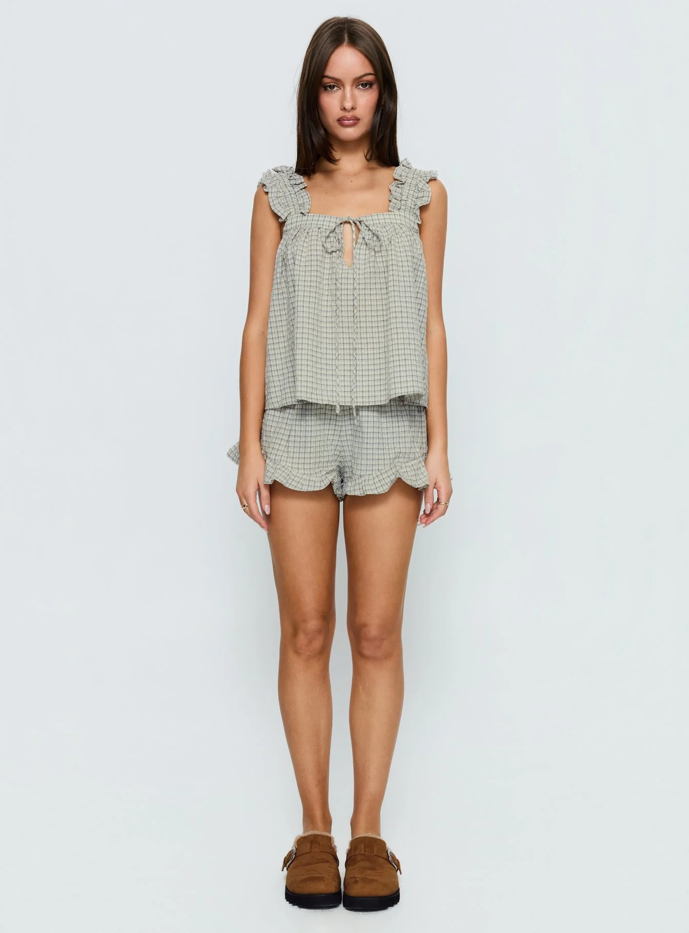 Santabelle Frill Top Check