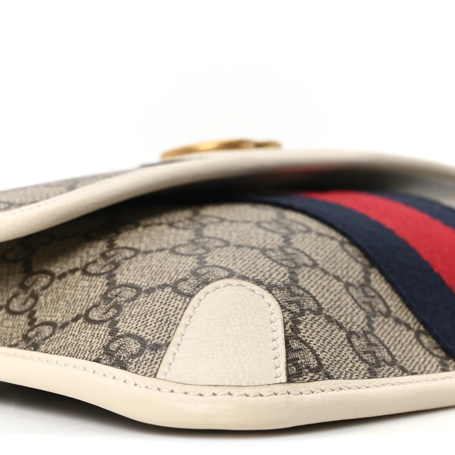 GG Supreme Monogram Web Small Ophidia Belt Bag 90 36 Beige Ebony White - Top Club