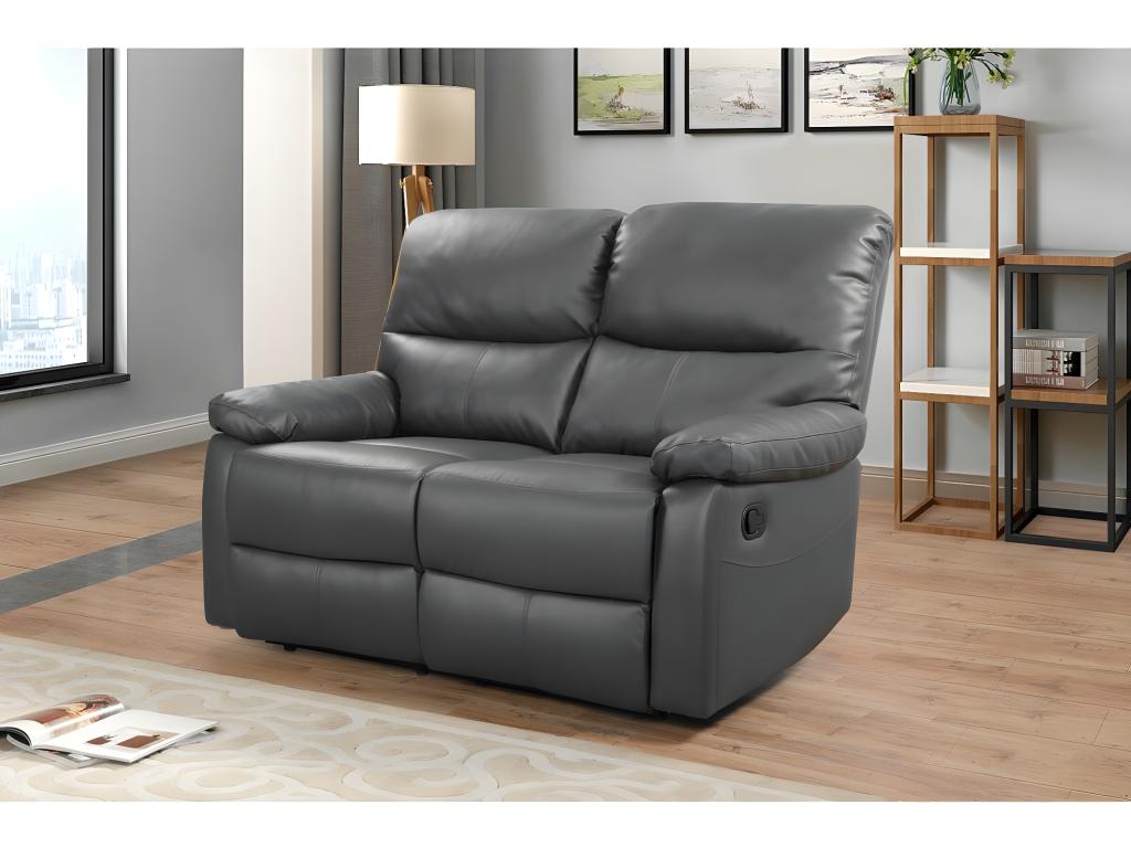 Sofá reclinable 2 plazas -147x89x103 cm - gris