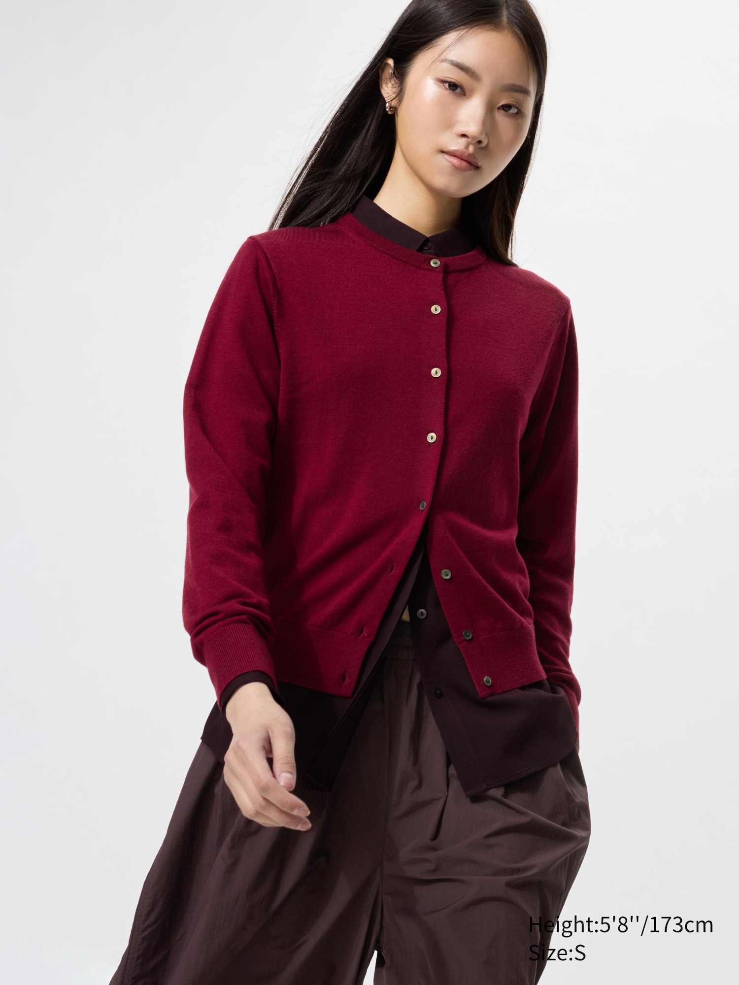 100% Australian Merino Crew Neck Cardigan