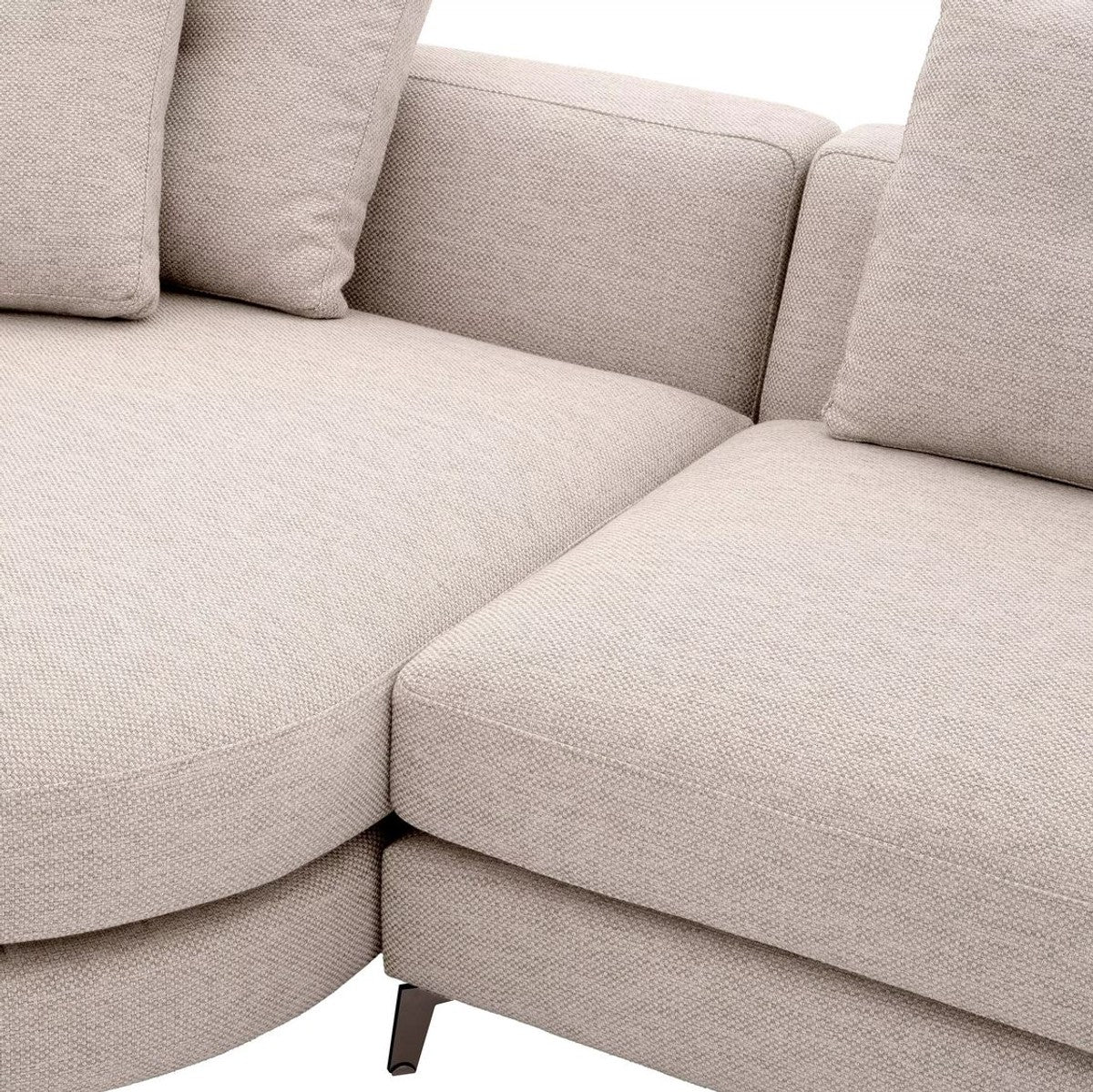 Luxury corner sofa sand / black 410 x 320 x H. 65 cm - living room sofa with cushions - living room furniture - living room furnishings - luxury furniture - luxury furnishings