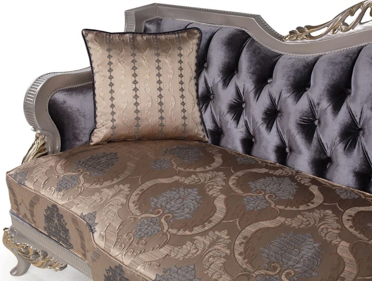 Luxury Baroque Living Room Set Purple / Beige / Silver / Gold - 2 Sofas & 2 Armchairs & 1 Coffee Table - Living Room Furniture in Baroque Style - Noble & Magnificent