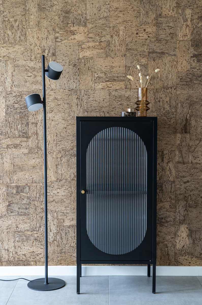 Abbey metalen vitrinekast zwart - 50 x 110 cm